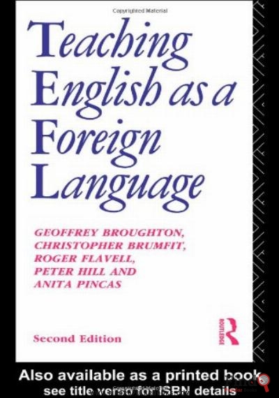 Download Teaching English As A Foreign Language (Education Books) PDF or Ebook ePub For Free with Find Popular Books 