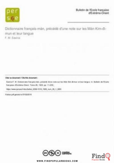 Download Dictionnaire Français Mán, Précédé D’une Note Sur Les Mán Kim Đi Mun Et Leur Langue PDF or Ebook ePub For Free with Find Popular Books 